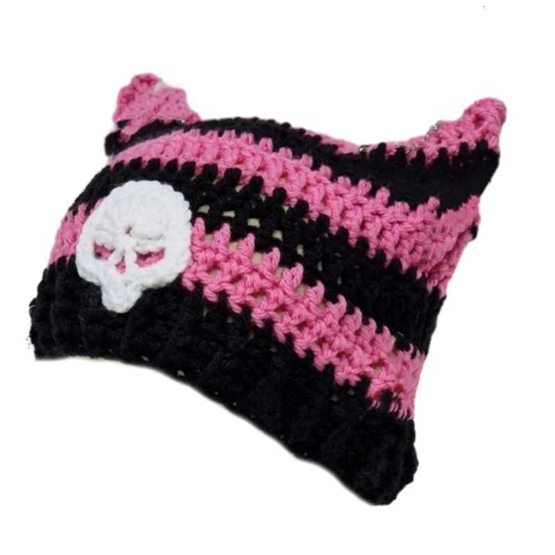 Gothic Beanie Teens Y2K Skl Knitting Hat Cool Girl dr Hat Dropsing Y250920