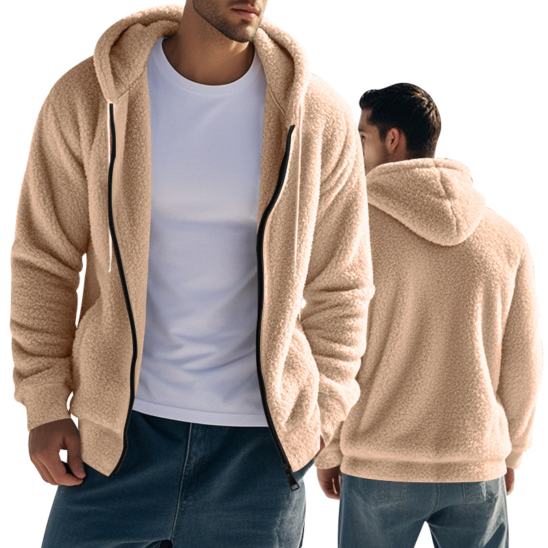 Autumn Winter Mens Sweatshirt Stand Neck Zip Up Down Long Sleeve Hoodie High quality Fashion Fleece Tops Jackets Men Clothing