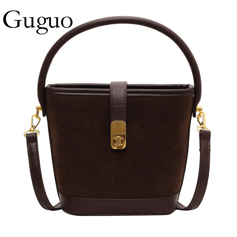Guguo Designer Luxury Bag Bag Autumn Winter Women's Bag Matte Bucket Bag High-end Large Capacity Shoulder Crossbody Elegant Niche Handbag Underar