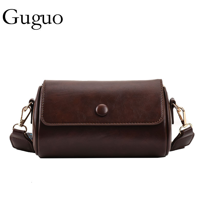 Guguo Designer Bag Vintage Small Luxury Bag Bag For Women, Niche 2025 New Trend Spring Versatile Wide Strap Shoulder Crossbody Bag, Popular Cylinder B