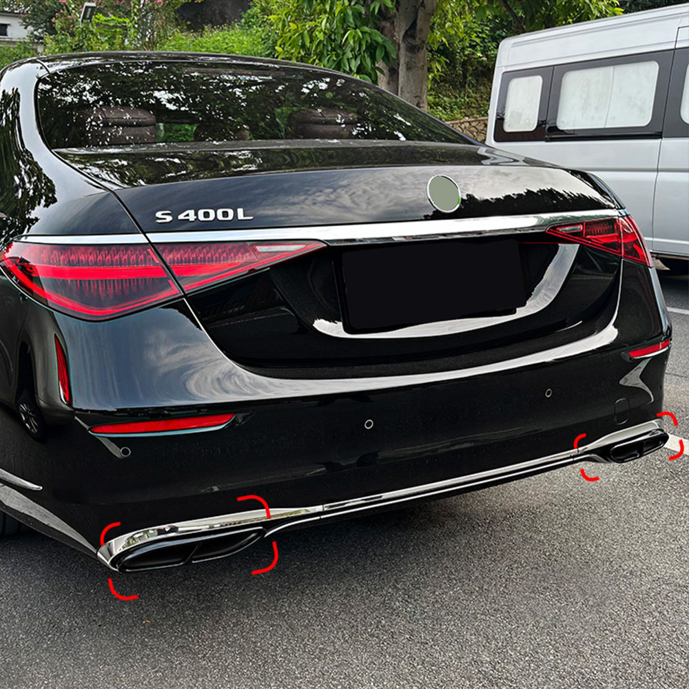 Stainless Steel Tail Throat Exhaust Pipes Frame Tailpipe Trim Decoration For Mercedes-Benz S Class W223 S450 S560 S500 S580 S63 AMG S580e Exterior Acc