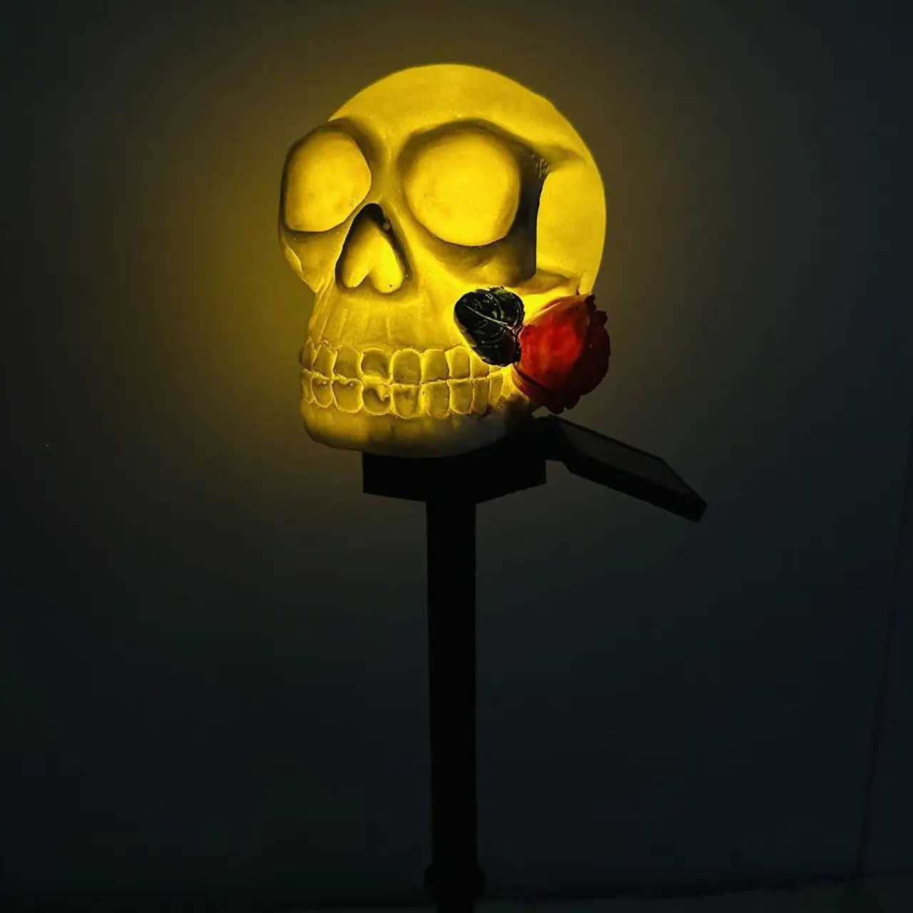 LED Halloween Skull Solar Light Resin Lamp Decoration Holiday House Skull Ground Mounted Lantern Ornament Gift Skull C250922