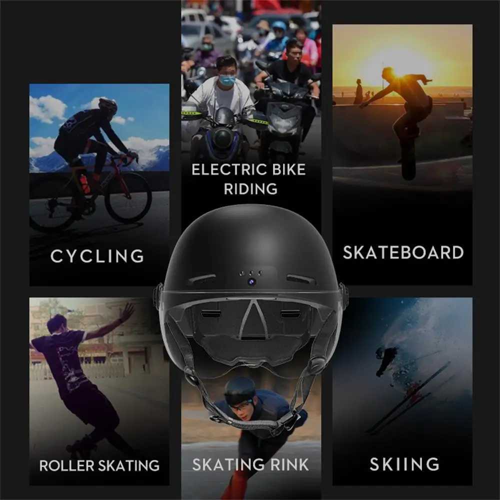 Smart Bike Helmet for Adult 1080p 30fps Camera 8 Hours Video 1300mAh for EBike and Electric Scooter Helmet with Safety Lights J251105