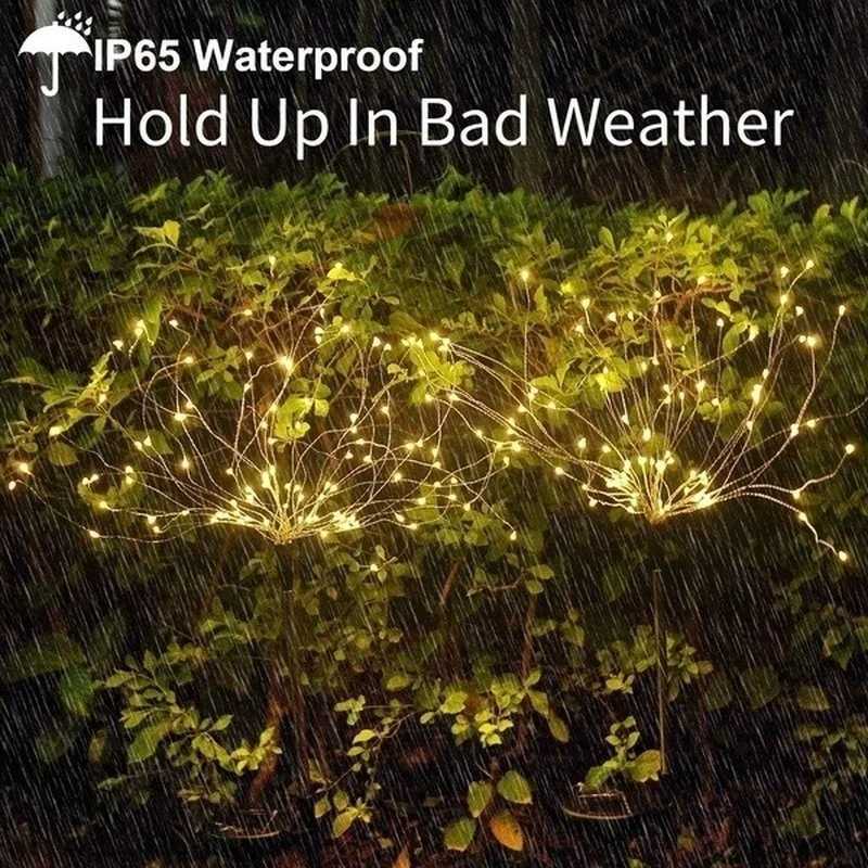 Solar Powered Outdoor Grass Globe Dandelion Lamp 90120150 LED For Garden Lawn Landscape Lamp Holiday Light C250922