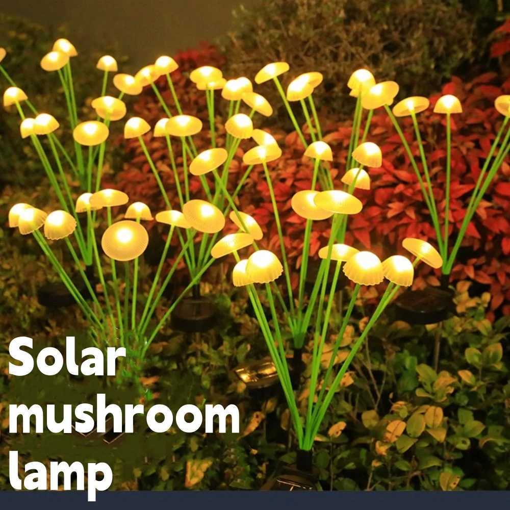 6LED mushroom light solar lawn light courtyard landscape decoration light swaying in the wind cute mushroom light C250922