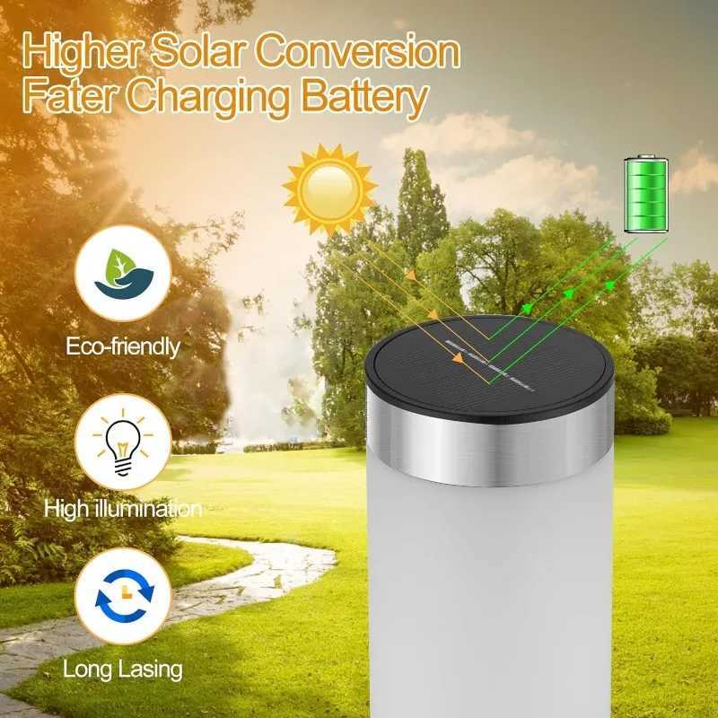 Solar Light White Solar Light Stainless Steel Waterproof LED Outdoor Garden Light Suitable for Courtyard Lawn and Trail C250922