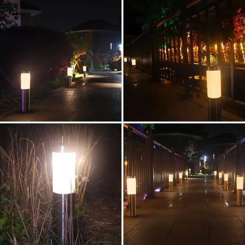 Solar Light White Solar Light Stainless Steel Waterproof LED Outdoor Garden Light Suitable for Courtyard Lawn and Trail C250922