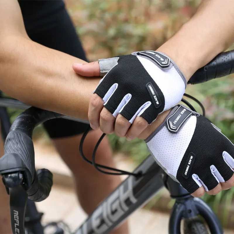 Men Cycling Bicycle Gloves Half Finger Gym Gloves Women Mitten Breathable Antislip Glove Fitness Sport Training Gloves J250922