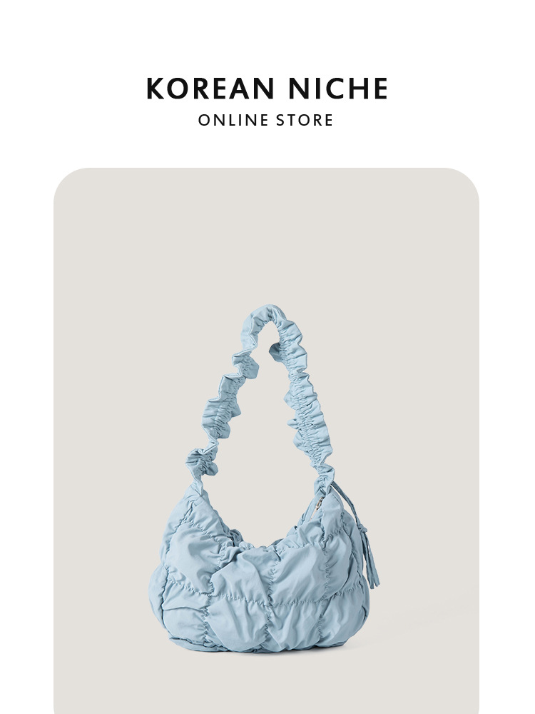 2025 New Korean-Style Fresh Underarm Niche Design Pleated Cloud Versatile Single-Shoulder Crossbody Bag For Women