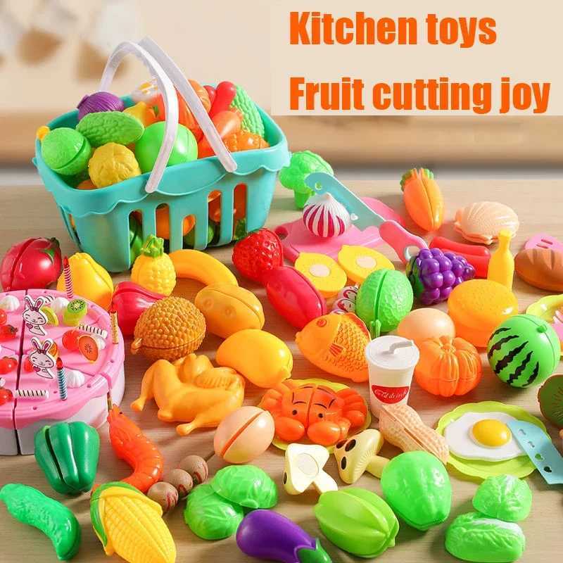 Cutting Play Food Toy for Kids Kitchen Toys Pretend Play Fruit Vegetable Pizza Cake Accessories Early Educational for Girls Toy C2509221