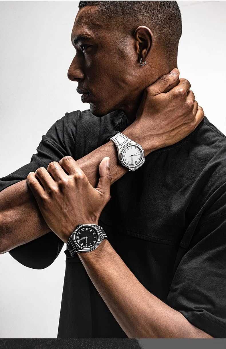 Sketch Watch Sports Fashion Quartz Minimalist Black and White Anime Series Watch Z250922