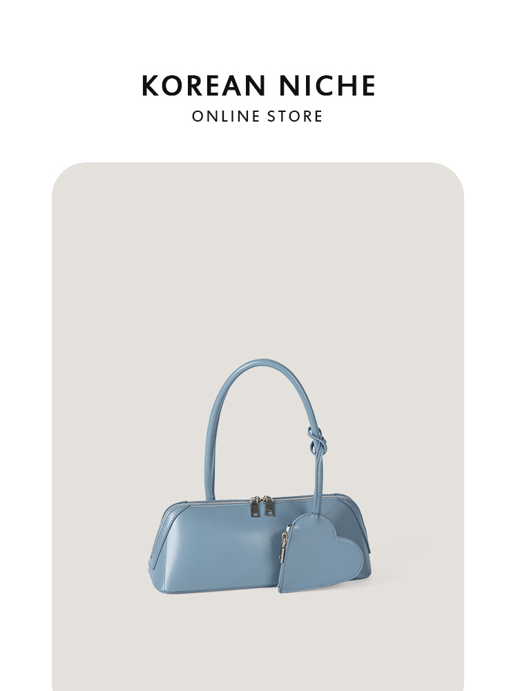 Korean-Style Niche Design Versatile Love Baguette New Solid Color Large Capacity Handbag Shoulder Bag For Women