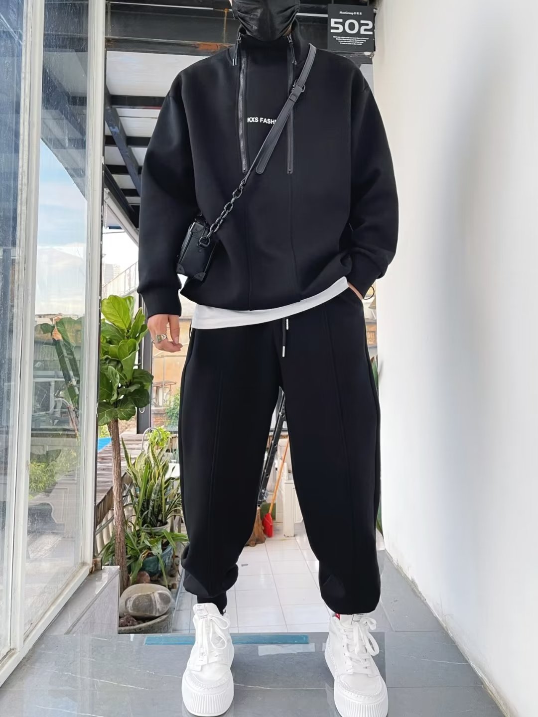 Custom-made luxury men's suits based on samples: stand-up collar zipper sports shirts, jogging pants, men's jogging pants sets, two-piece se