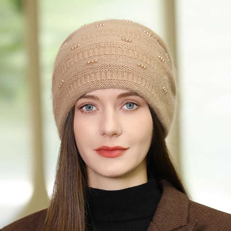 Fashion Winter Autumn Rabbit Fur Hats Wen New Arrival Popar Ladies Beanie C High Quty Thick Warm M Knitted Hats Y250920