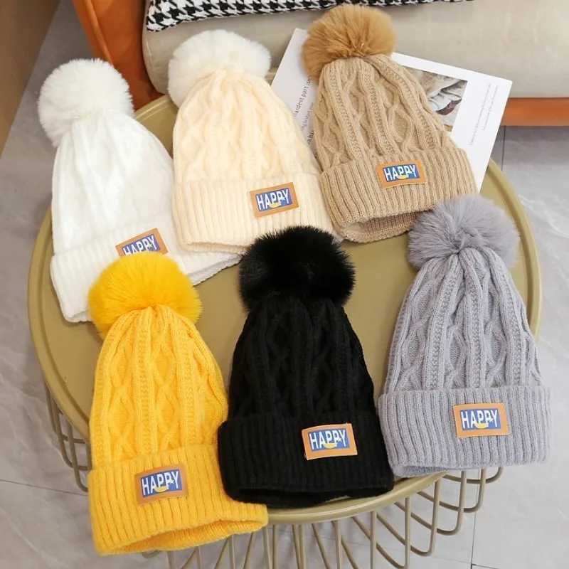 Winter Knitted Woolen Hat Wen Warm Beanies Top Wool Ball P Thermal Knit Hat Pr Sklies Outdoor Coldproof Ears C Y250922