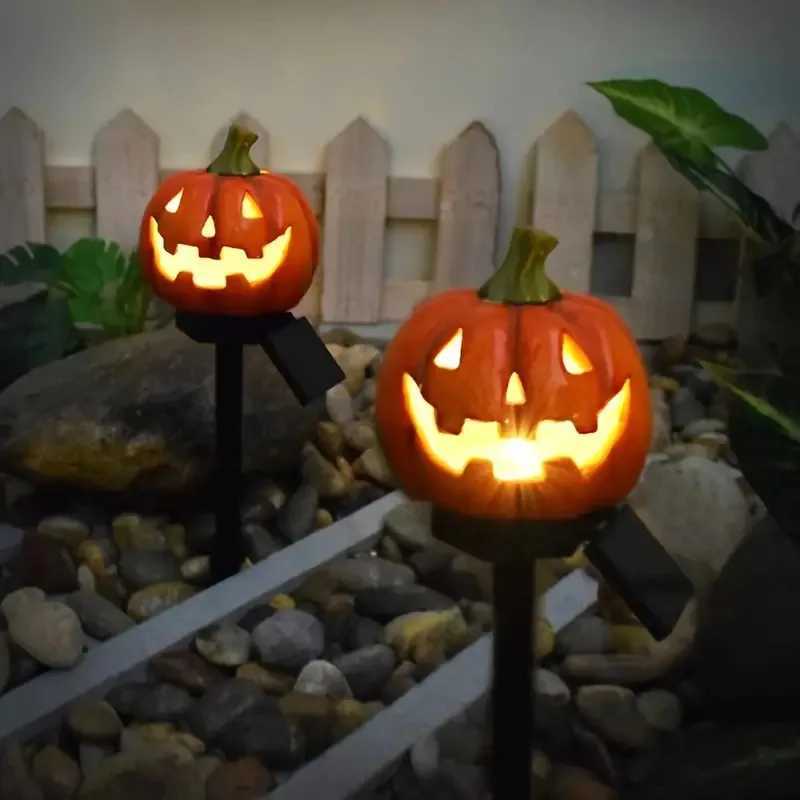 Solar LED Pumpkin Lights Resin Craft Outdoor Landscape Lawn Decor for Halloween Garden Pathway Yard Festive Decoration Lamps C250922