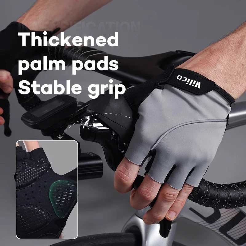 Summer Breathable Cycling Gloves Workout Gym Gloves for Men Women Weight Lifting Fingerless Gloves Training Exercise Fitness J250922