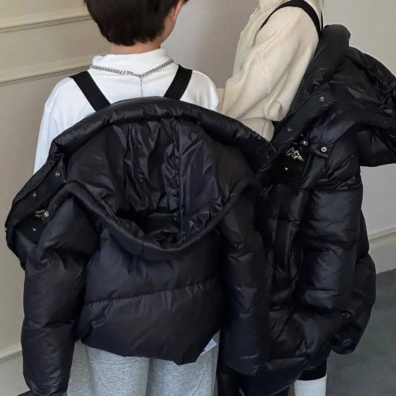 High Quality Thicker Jacket Hooded Black White Duck Outerwear Girl And Boys Down Coats Winter Children ddmysept