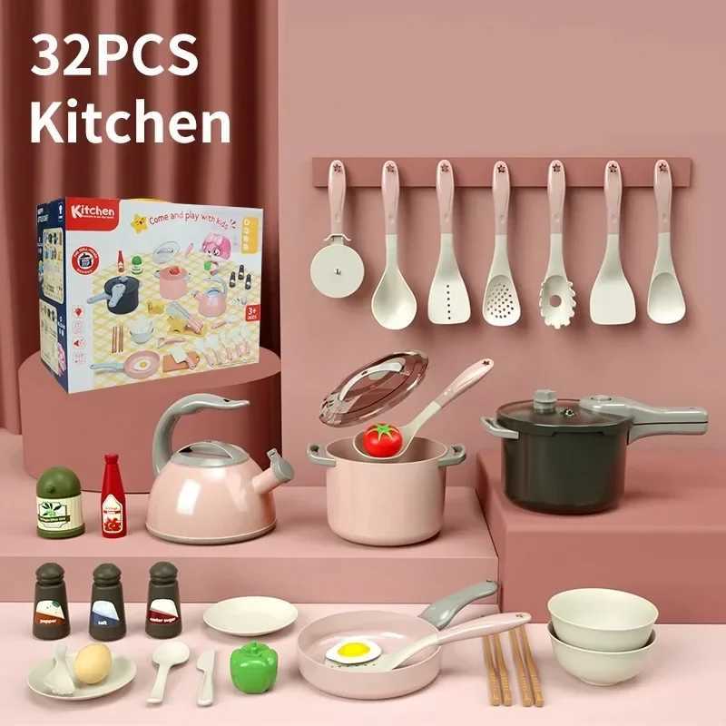 32PCS Childrens Mini Simulated Small Kitchen Toy Set Kitchenware Set Simulated Cooking Pretending to Play Games C250922