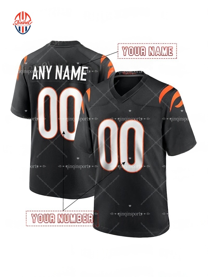 2024 Custom 9 Burrow 1 Chase Football Jersey Sam Hubbard Tee Higgins Brown Jermaine Burton Amarius Mims Zack Moss Myles Murphy