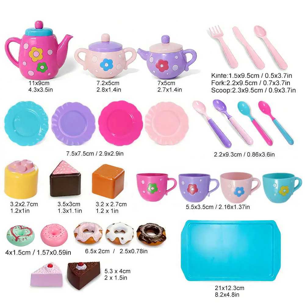 Tea set for girls tea party set tea set for kids including kettle cookies food for kids gifts for boys and girls C2509221