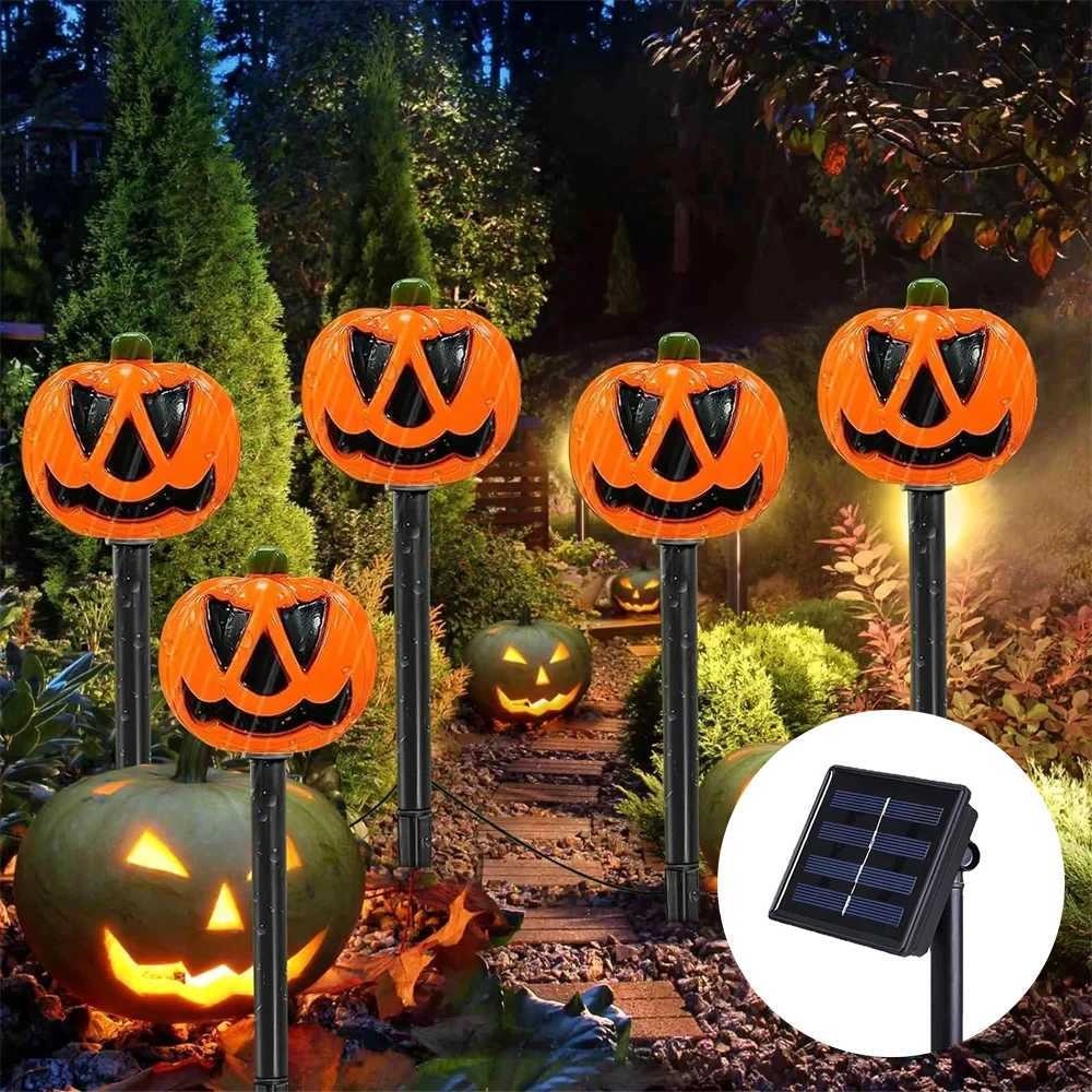 Outdoor Solar Lights Pumpkin Lamp Halloween Decorative Torch Waterproof Floor Mounted Lawn Garden Courtyard Landscape Lanterns C250922