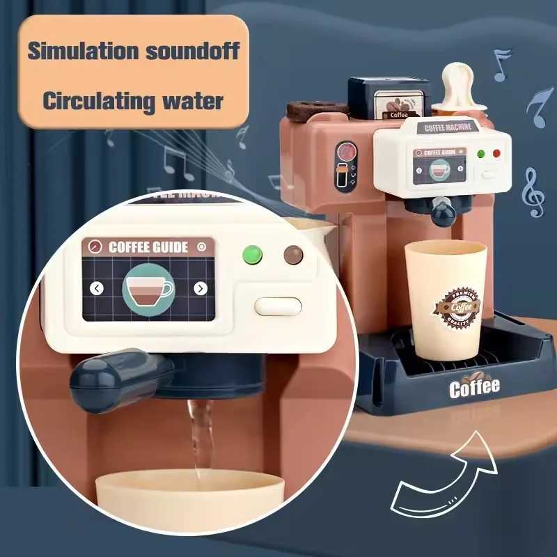 Coffee Machine Toy Set Kitchen Toys Simulation Food Bread Coffee Cake Pretend Play Shopping Cash Register Toys For Kids Gifts C2509221
