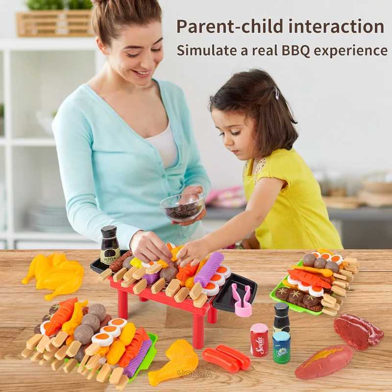Mini Kitchen Pretend Play Toys Barbecue Set Childrens Cooking Simulation Food Multiset Christmas Gift For Kids Toddlers C250922