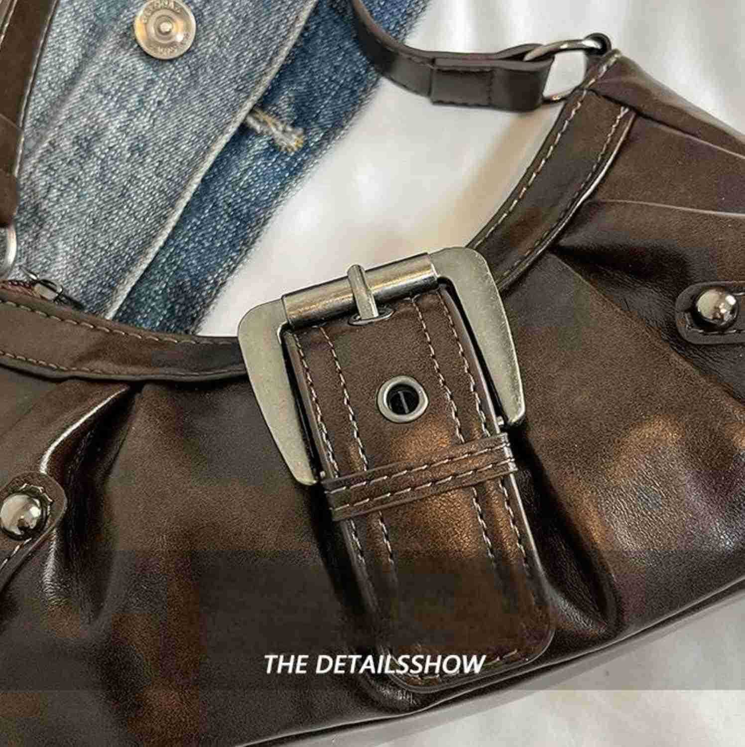 Y2k Purses for Women Small Hobo Shoulder Bags Top Handle Handbag Goth Punk Clutch Purse Trendy Underarm Bag Black Z250922