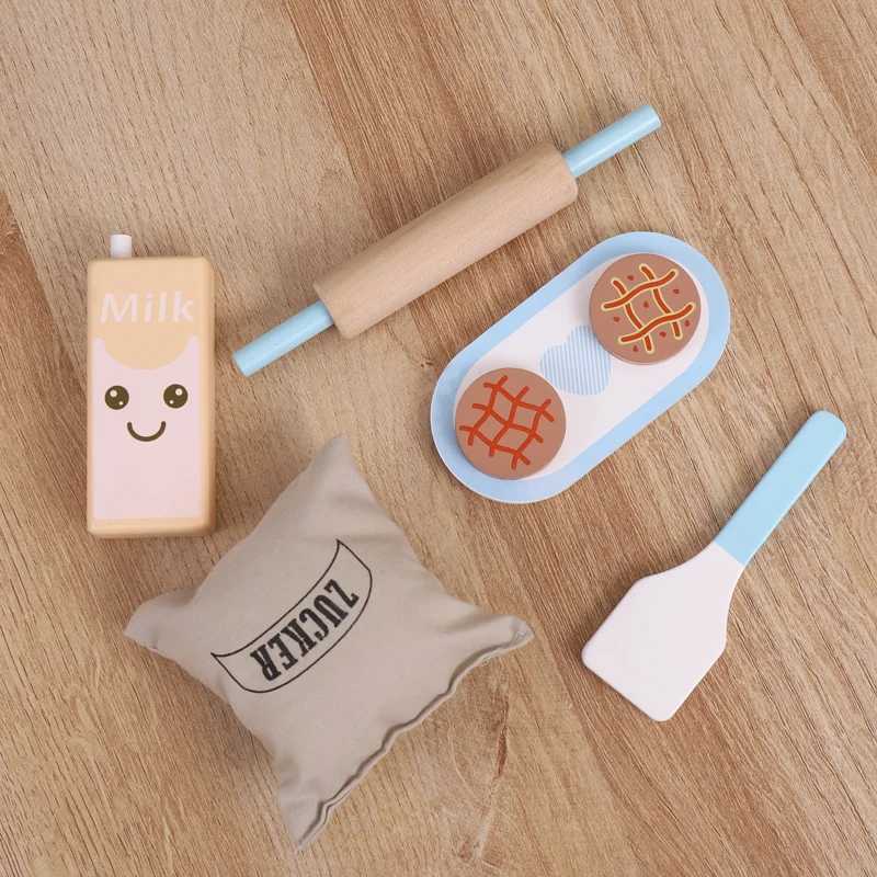 Wooden Kitchen Pretend Play Toy Simulation Wooden Food Mixer Baby Early Learning Educational Toys C250922