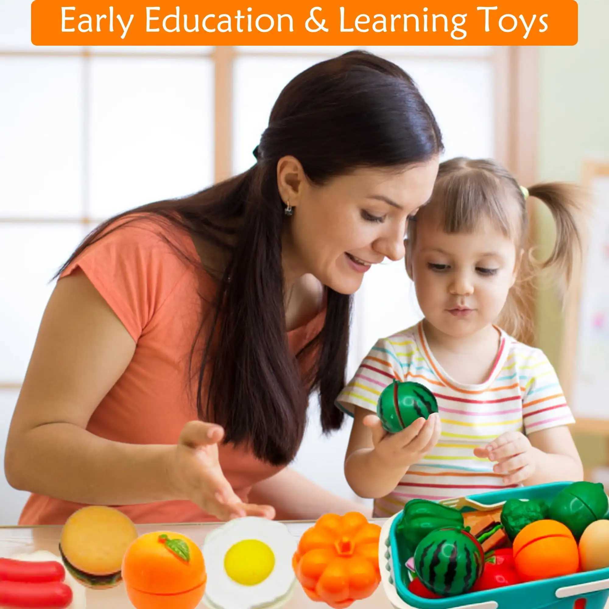 Cutting Play Food Toy Kids ABS Realistic Pretend Kitchen Toys 29Piece C250922