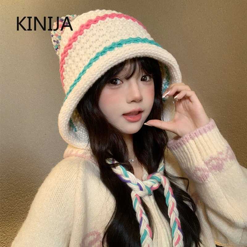 Winter Knitting Hat Wen Strehy Sklies Beanies Hat Warm Ear Protection Autumn Fem Beanie C Pr Hat Korean Sle Y250920
