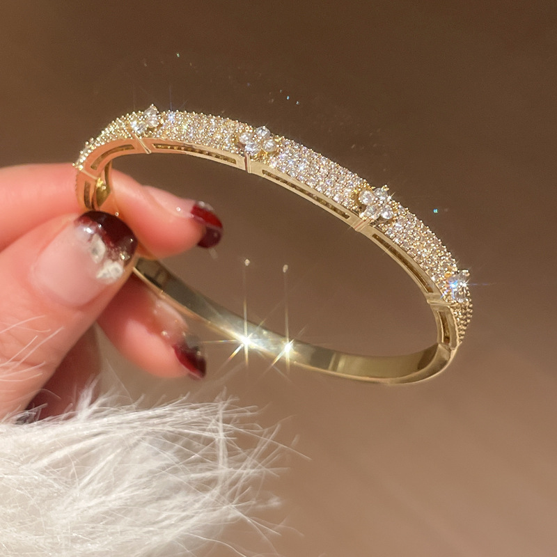 designer bracelet bangle luxury bracelet flower bracelets with diamond Japan and Korean Style noble 18K Gold Plated bracelet luxury designer bangle ba