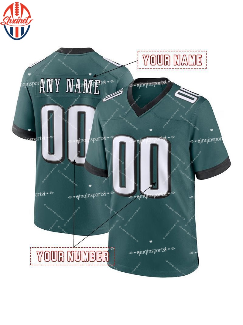 Green 2025 Custom Football Jersey Saquon Barkley 1Hurt 11 Kelly Brown Carter DeVonta Smith Jason Kelce Kenny Pickett Cooper DeJean Huff Lane Johnson Mailata