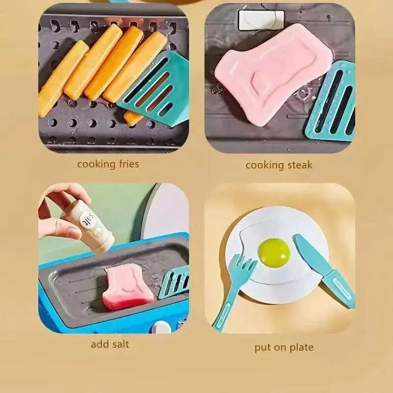 DIY Kitchen Cooking toy Set with 20pcs Multifunctional Induction Childrens Play House Food Toys for Parentchild fuuny Gifts C250922