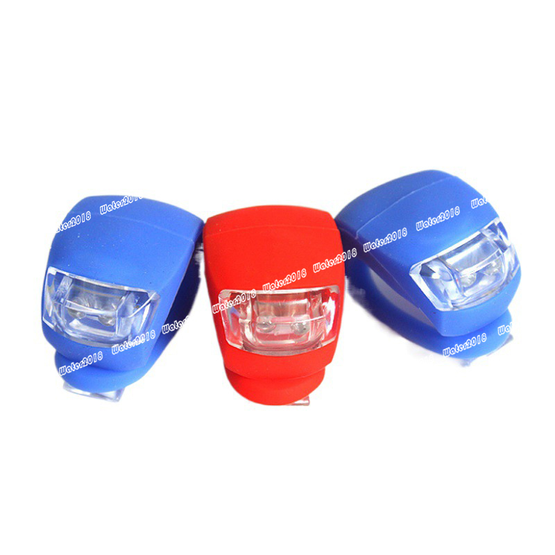 Bicycle Front Light Silicone LED Head Front Rear Wheel Bike Light Waterproof Cycling With Battery Bicycle Accessories Bike Lamp 5 Colors