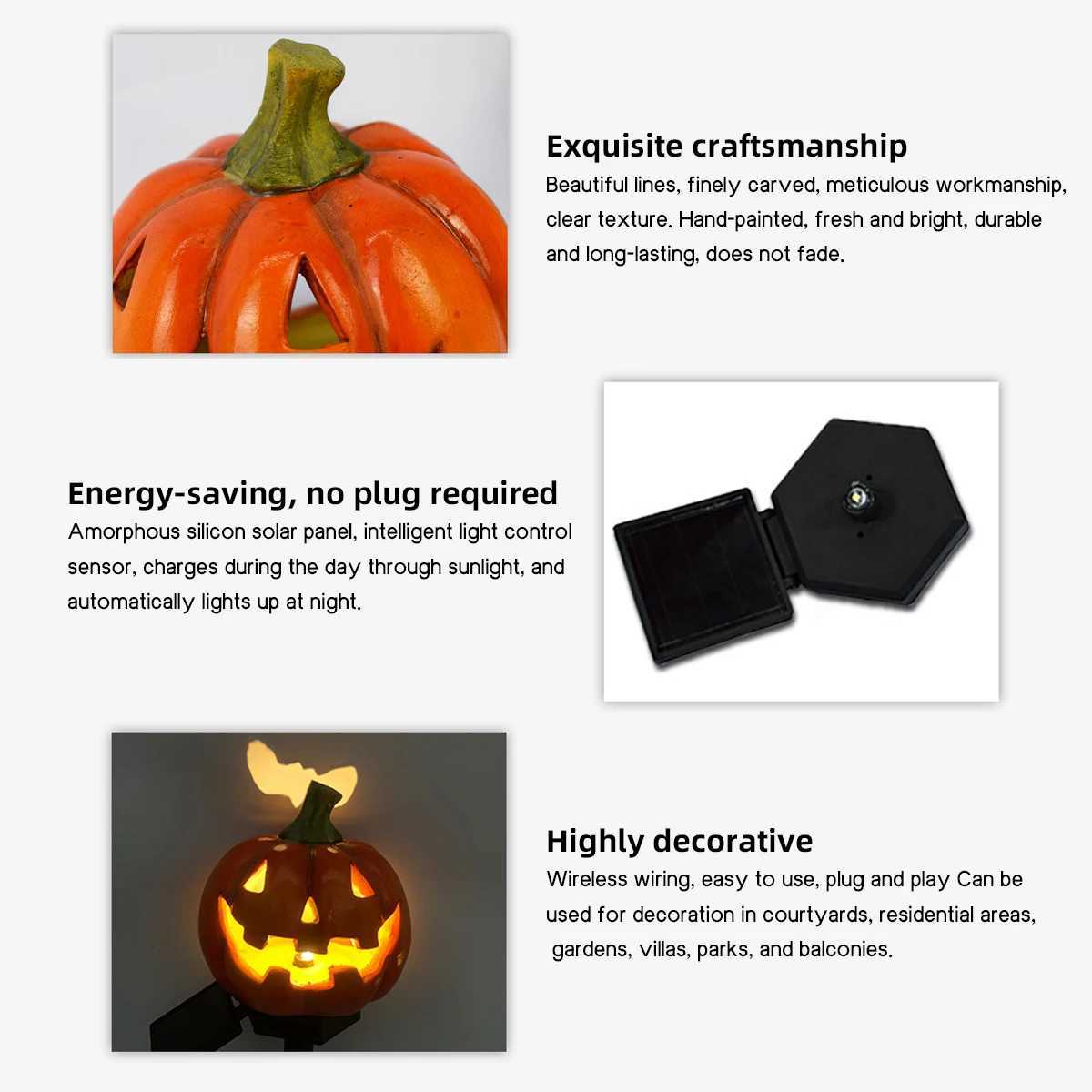 12PCS Solar LED Light Outdoor Halloween Pumpkin Lantern Waterproof Solar Lawn Light Outdoor Lighting Solar Light Garden Light C250922