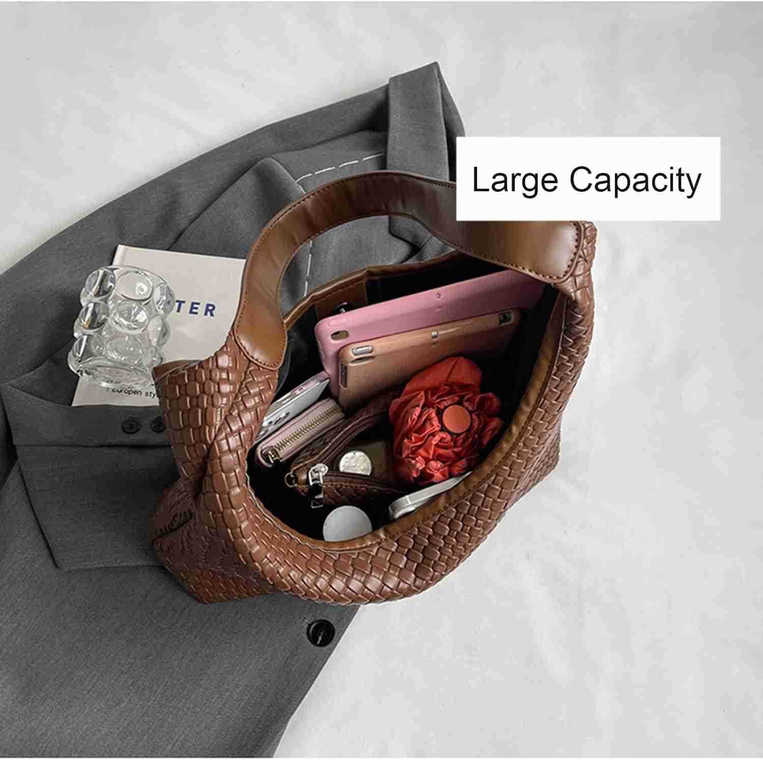 2025 Leather Tote Bag for Women Tophandle Shoulder Bag Large Capacity Soft Vegan Crossbody Handbag Underarm Z250922