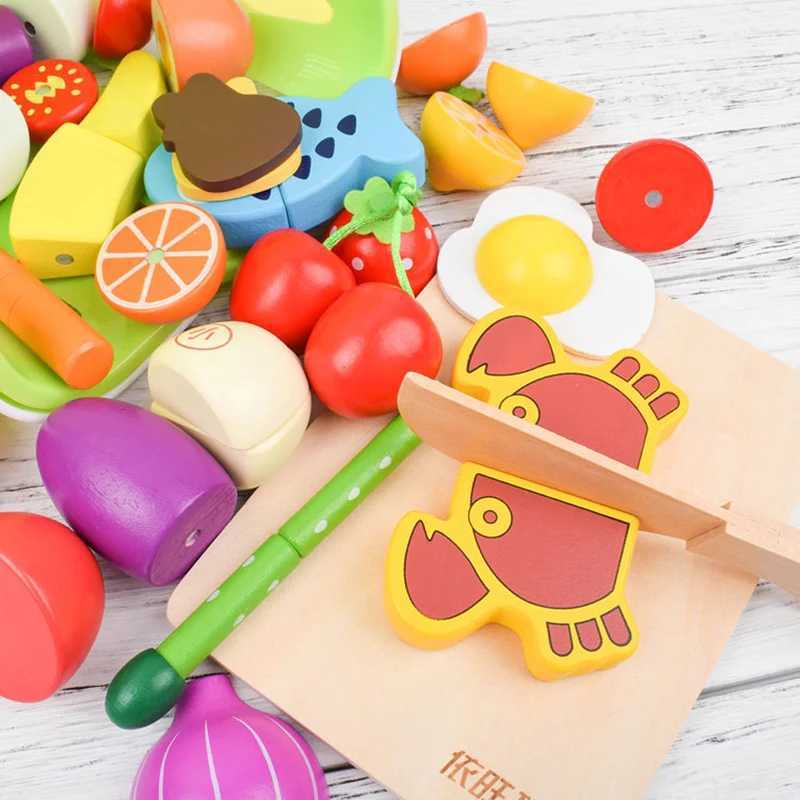 1PCS Magnetic Wooden Cutting Fruit Vegetables Food Toys Pretend Play Simulation Kitchen Model Educational Toys For Children Kids C250922
