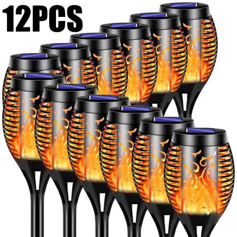 Outdoor LED Solar Torch Lights Waterproof Garden Decoration Lawn Pathway Flame Flickering Dancing Solar Lamp C250922
