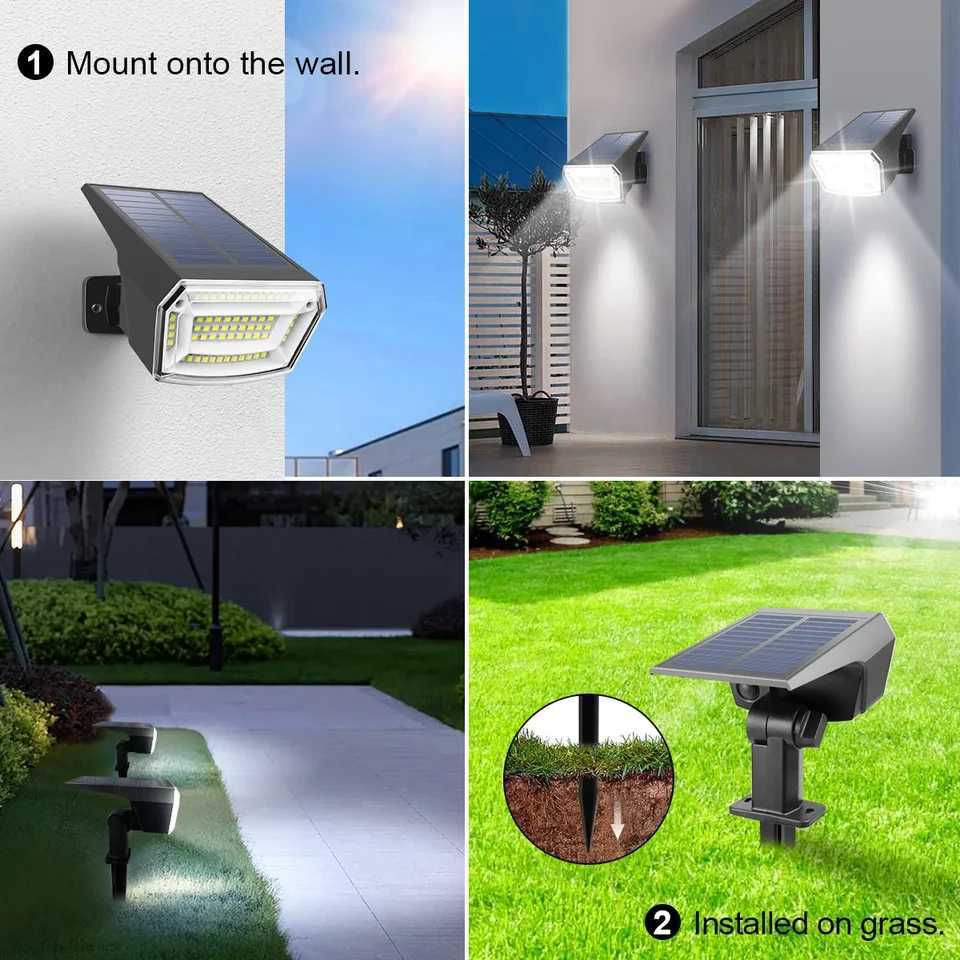 59LEDs High Brightness Dimmable LED Solar Lamp With Large Solar Panel IP65 Waterproof For Outdoor Garden Lawn Pathway Doorway C250922