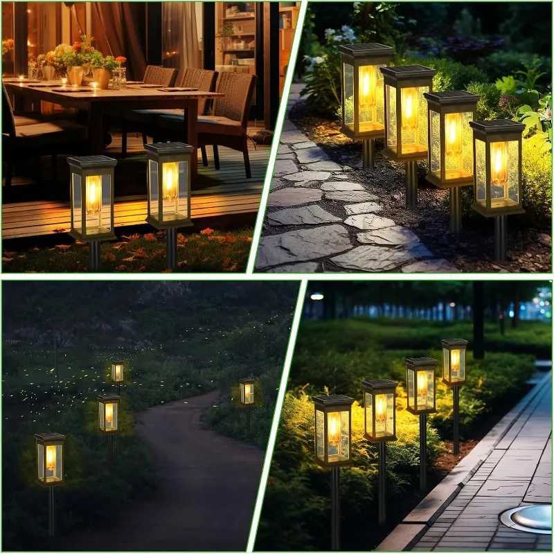 124pcs Garden Solar Lights Automatic onOff IP65 Waterproof Pedestrian Bridge Landscape Lighting Lawn Lights Courtyard Lights C250922