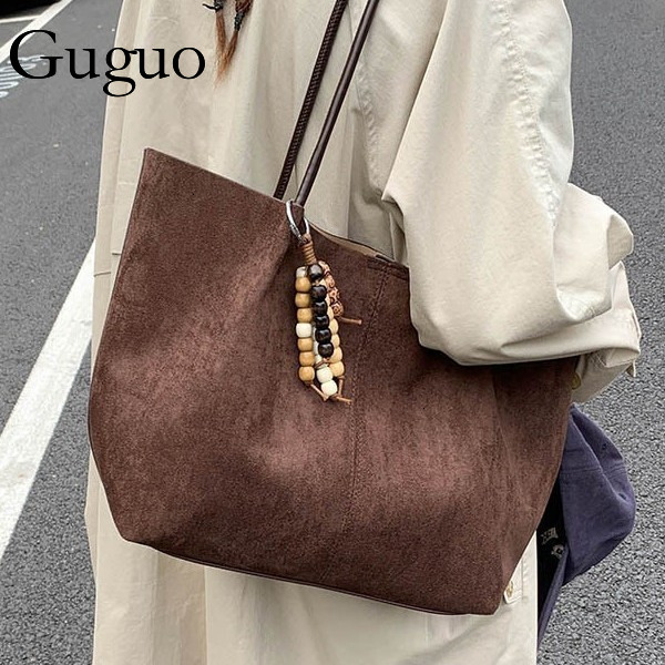 Guguo Designer Bag Cross-border Simple Suede Tote Bag For Women 2025 Autumn Winter New Luxury Bag Velvet Mother-daughter Bag Large Capacity Handbag Sh