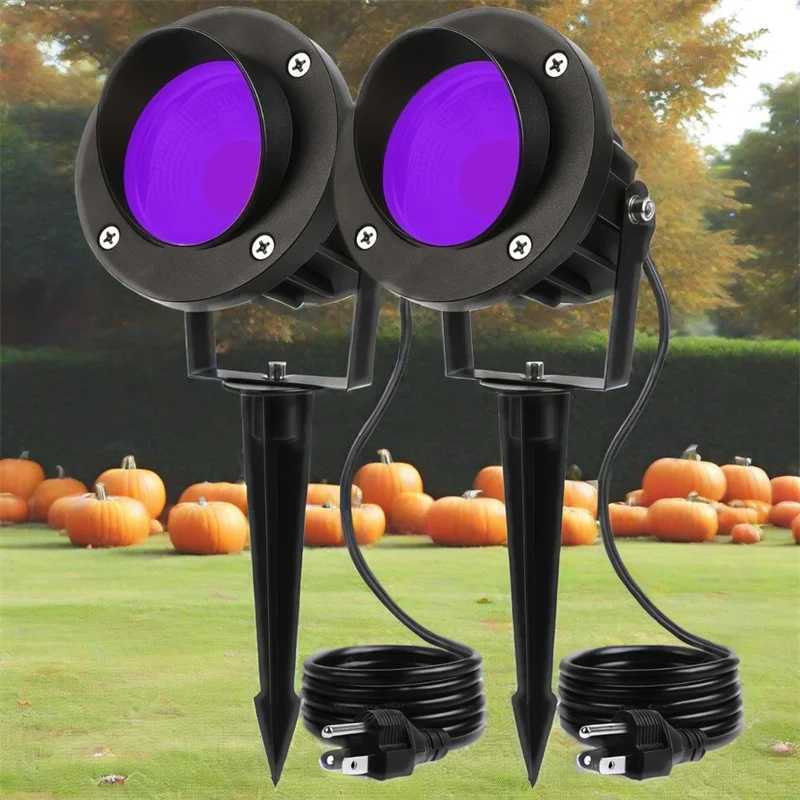Outdoor Yard Lawn Lamp Garden Lighting Purple Lights Christmas Halloween Party Supplies 20W Spotlight Colourful Fluorescent Led C250922