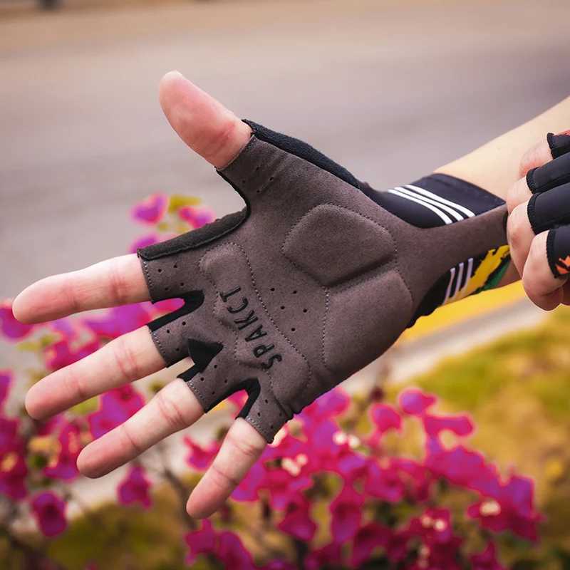 SPAKCT Riding gloves Half finger breathable mountain bike bicycle colorful sports gloves men women cycling short finger gloves J250922