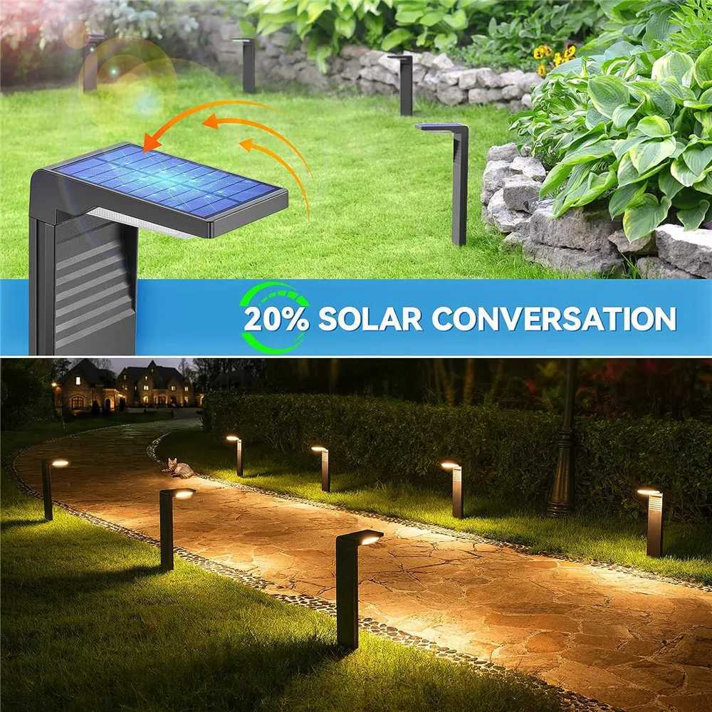 Garden Lights Outdoor Decoration Solar Lawn Lights Waterproof LED light for Yard Pathway Landscape Bollard Solar Power Lighting C250922