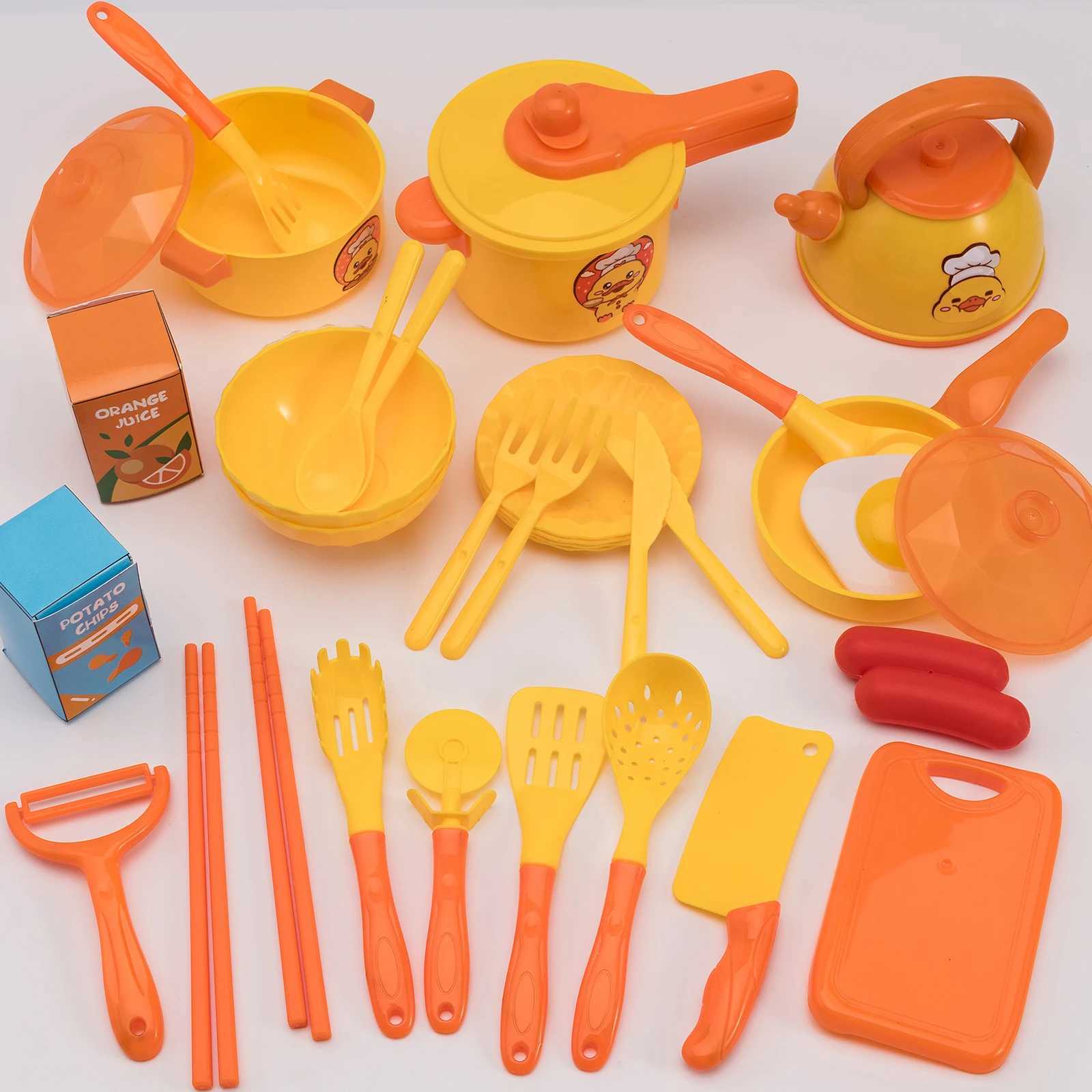 Little Yellow Duck Playing House Kitchen Toy For Boys And Girls Cooking Simulation Stir Fry Kitchen Set Popular ChildrenS Gift C250922