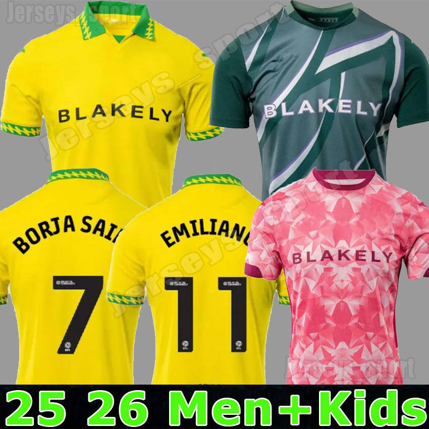 25 26 Nor cities Special Kit soccer jerseys CASSERES DALLINGA CISSOKO 2025 2026 Home yellow Away green third maillot de foot SARGENT mens KIDS KITS kit football