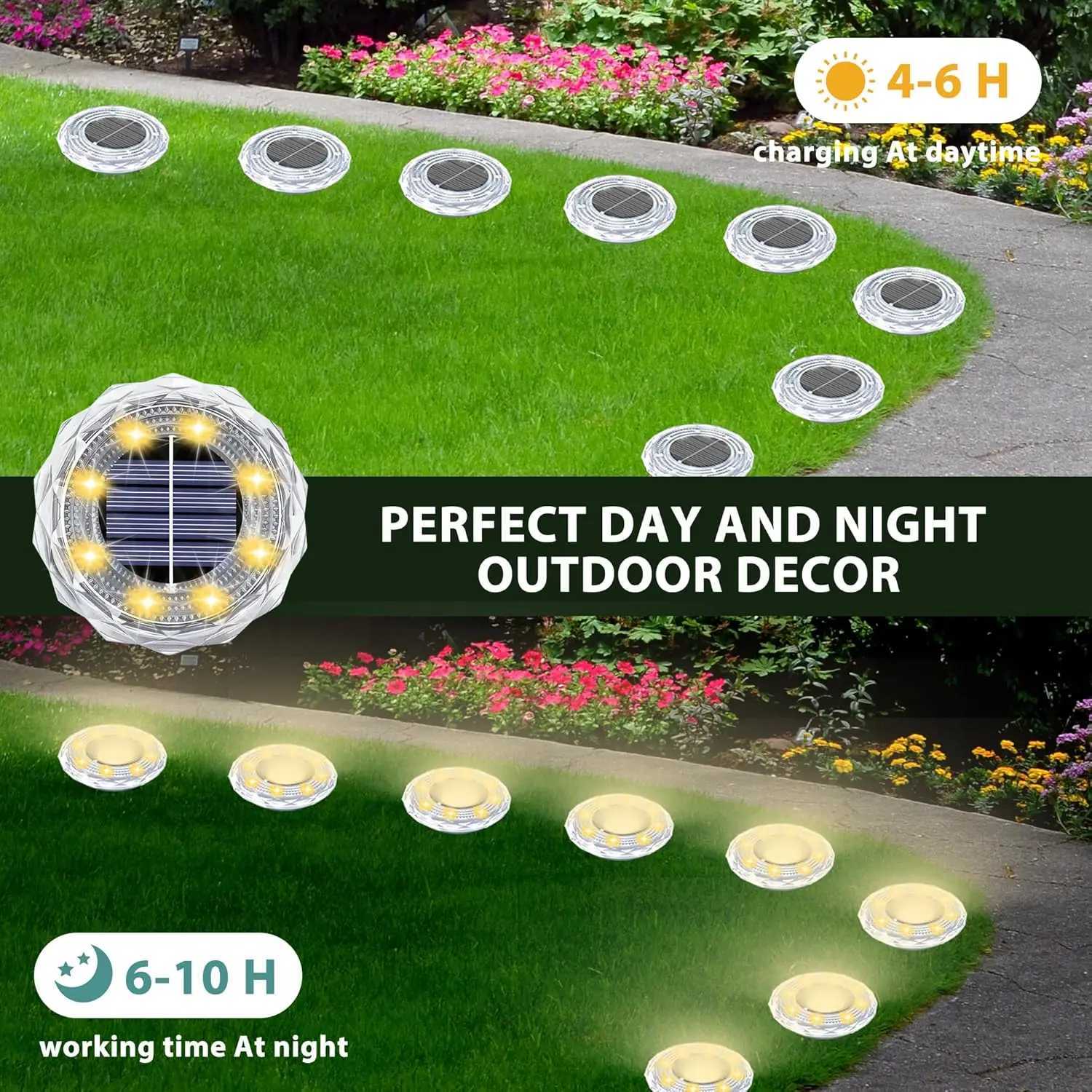 48PCS Solar Lawn Lights Outdoor 8 LED Solar Underground Lamp Waterproof Solar Buried Light for Garden Patio Pathway Landscape C250922