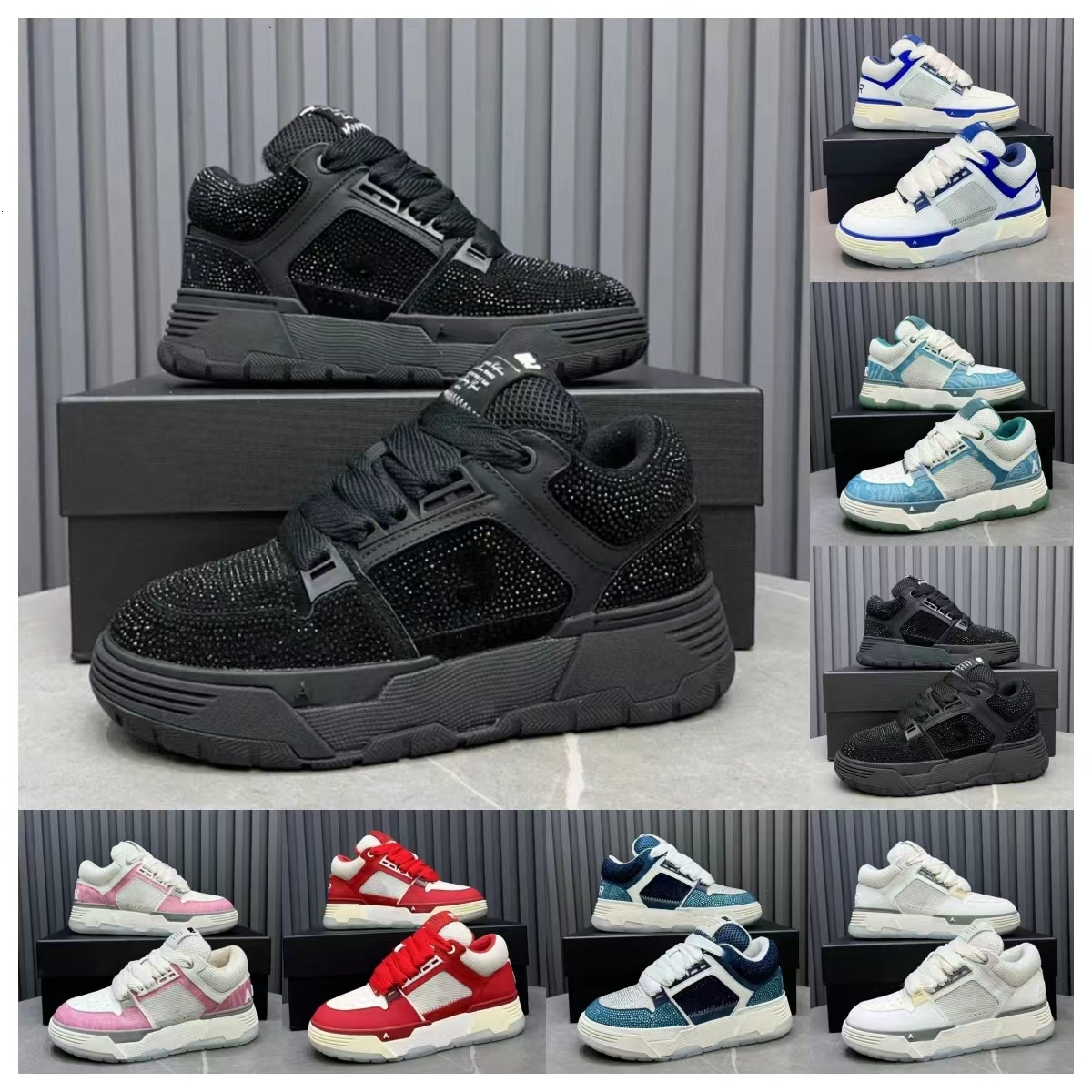 Rhinestones Amishoes platform sneaker Womens Mens Designer Casual Wedge leather Canvas track Outdoor sport shoe Sac Tennis trainer Hike Run walk shoes 0123